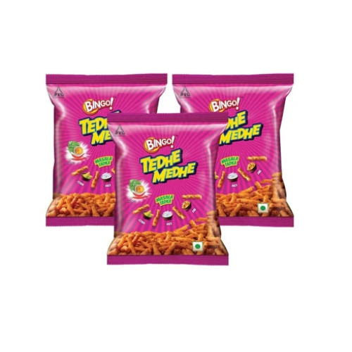 Bingo Tedhe Medhe Masala Tadka Crisps - Pack of 3