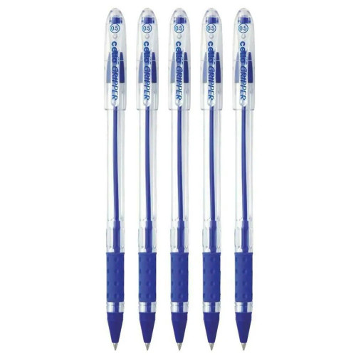 Bic Cello 0.5 mm Gripper Blue Ballpoint Pen (Pack of 5)