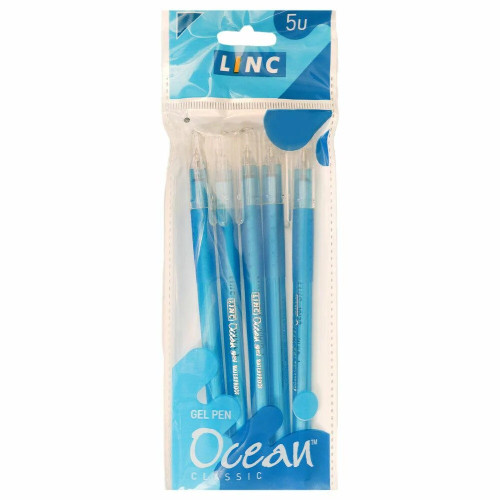 Linc Ocean Classic Blue Plastic Gel Pen 5 Pc