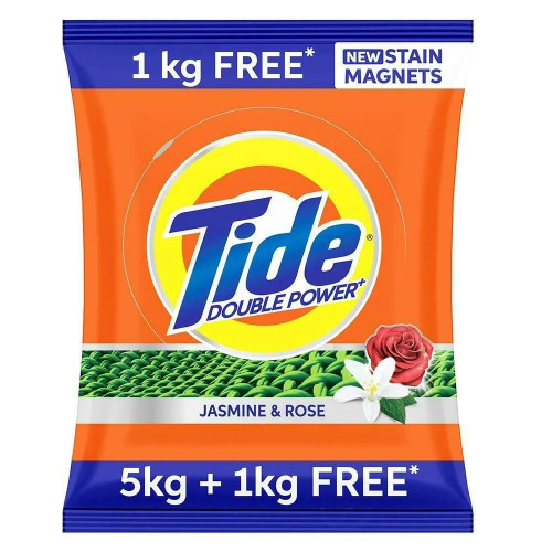 Tide Jasmine & Rose Detergent Powder 5 kg (Get Extra 1 kg Free)