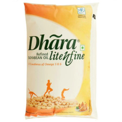 Dhara Lite N Fine Refined Soyabean Oil 1 L