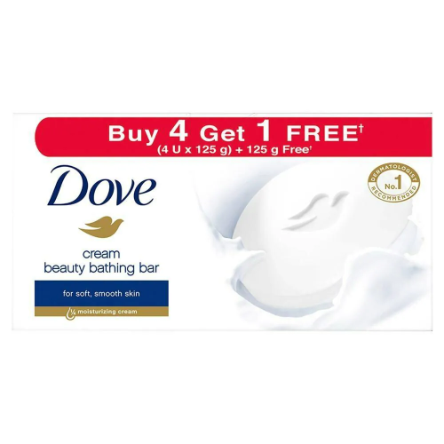 Dove Cream Beauty Bathing Bar 125 g (Buy 4 Get 1 Free)