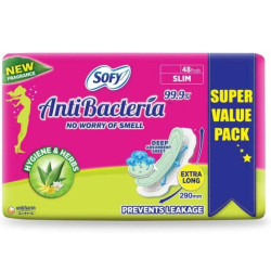 Sofy Antibacterial Hygiene & Herbs Slim Sanitary Napkins (XL) 48 Pads