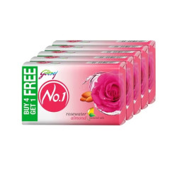 Godrej No.1 Rosewater & Almonds Soap 4x100 g