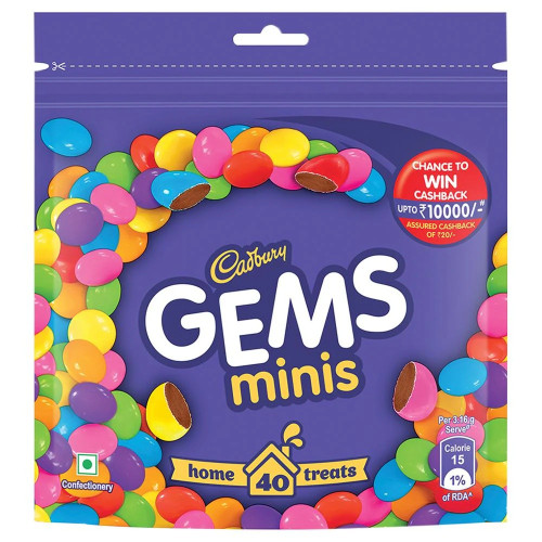 Cadbury Gems Minis Home Treats 126.4 g (Pack of 40)